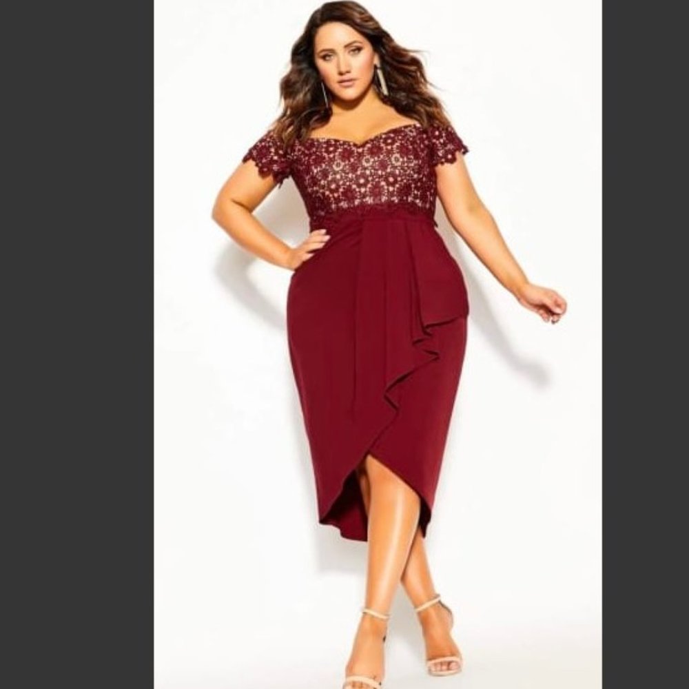 City Chic Lace Glamour Dress - NWT